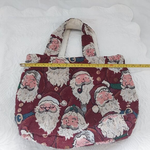 Santa Claus handmade tote bag cotton with snaps - Picture 3 of 7